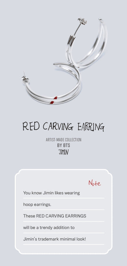 Jimin Red Carving Earring