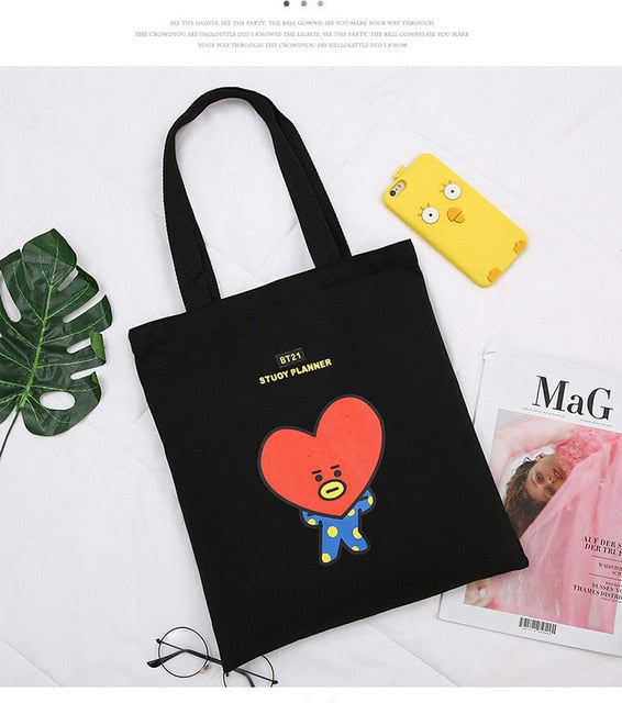 BT21 Cute Canvas Tote Bags