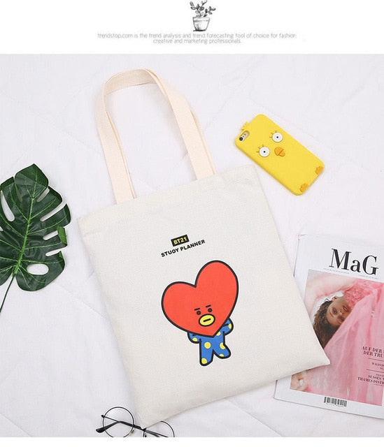 BT21 Cute Canvas Tote Bags