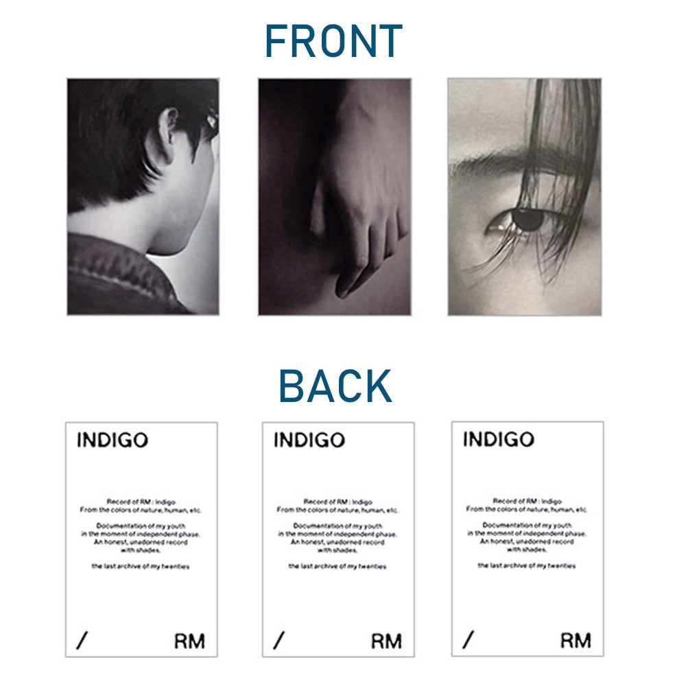 RM INDIGO 3pcs/set photo card