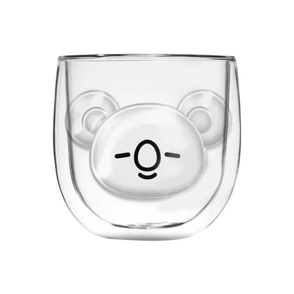 BT21 Cute Double-Layered Glass Cup
