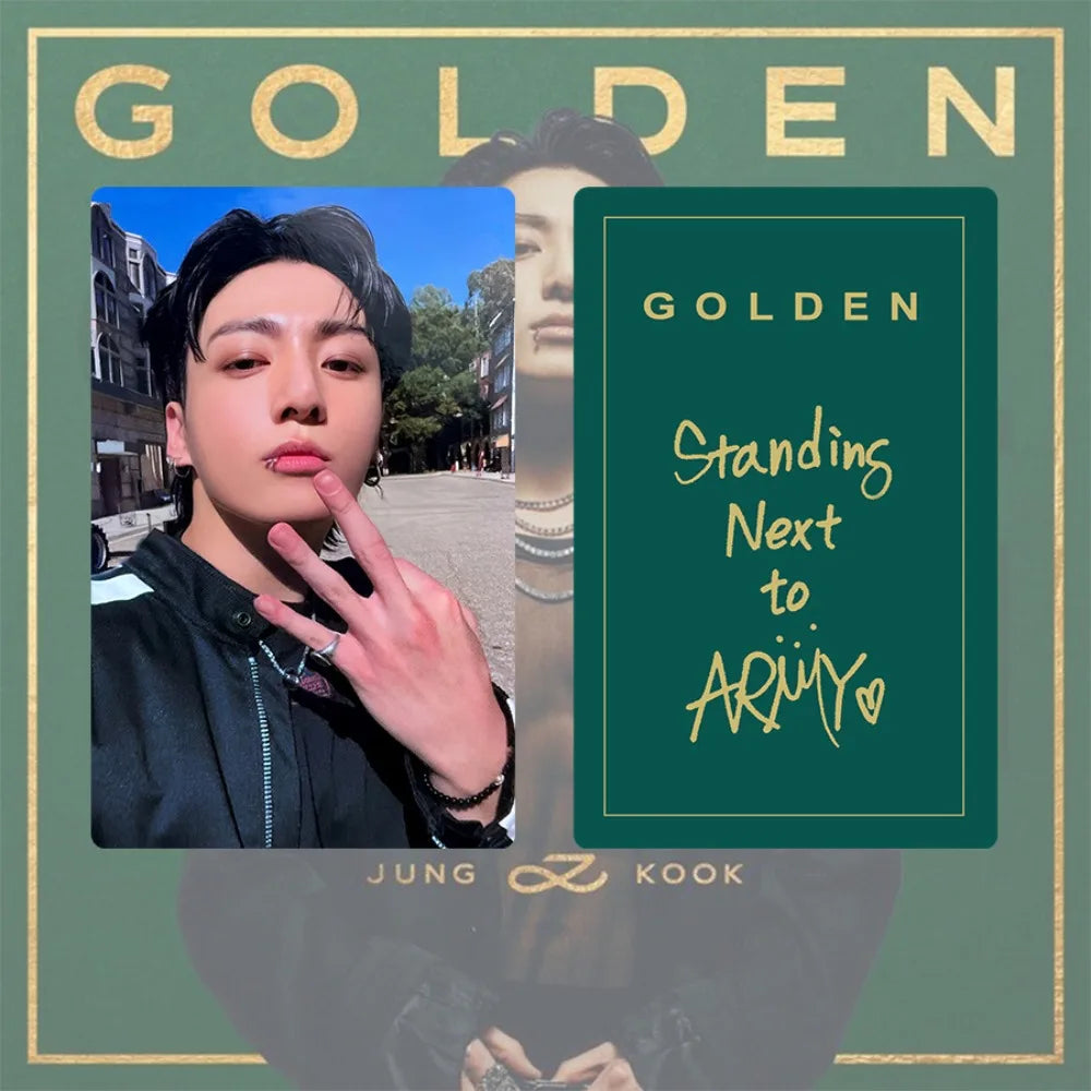 Jungkook Golden Standing Next to ARMY Photocard - Exclusive Edition Jungkook Golden Standing Next to ARMY Photocard - Exclusive Edition