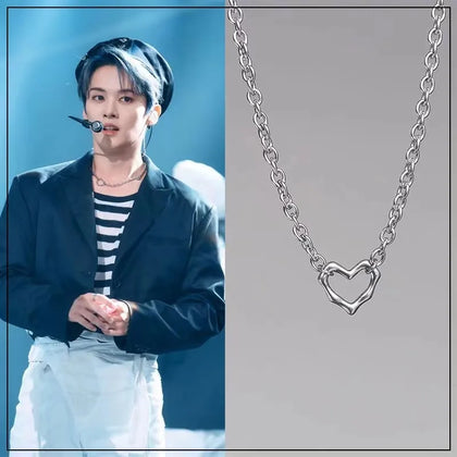 SKZ Lee know Heart Shape Necklace