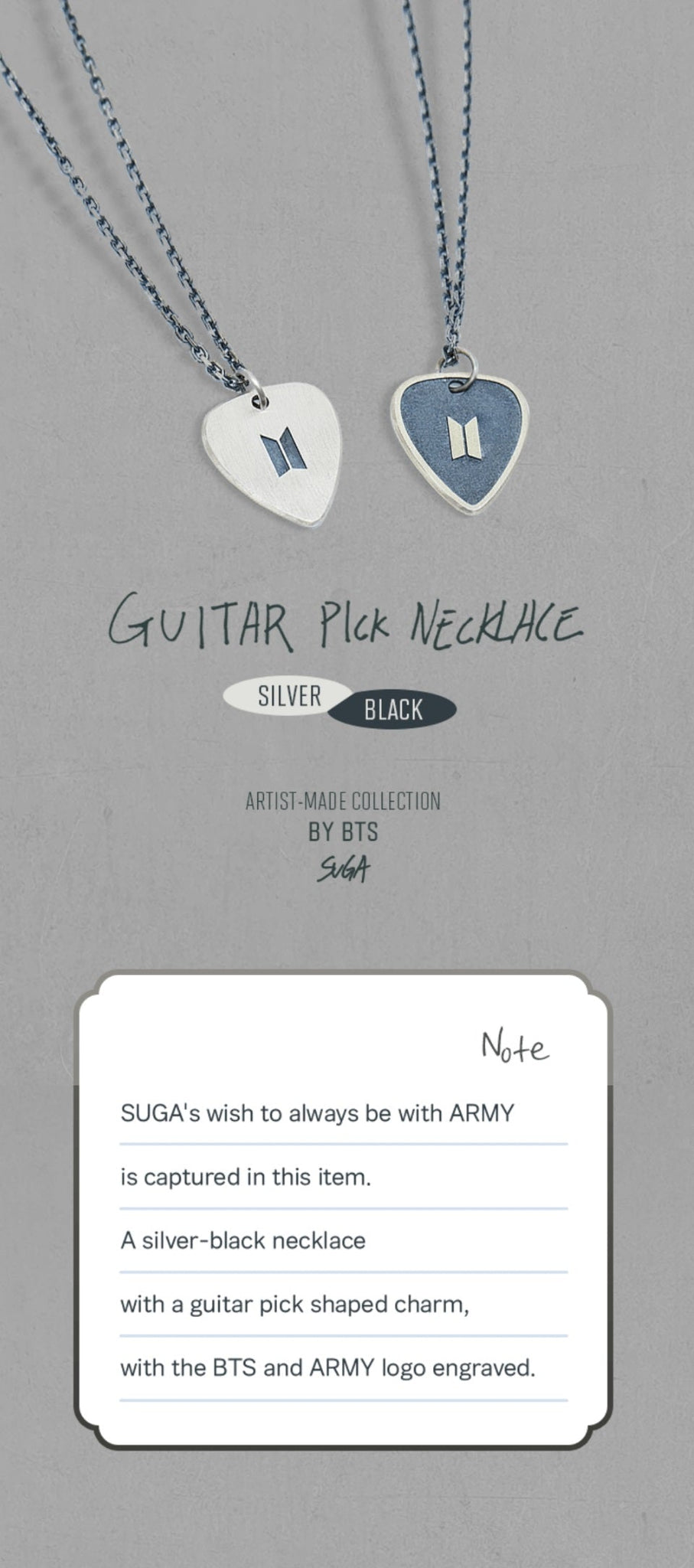 Suga Guitar Pick Necklace
