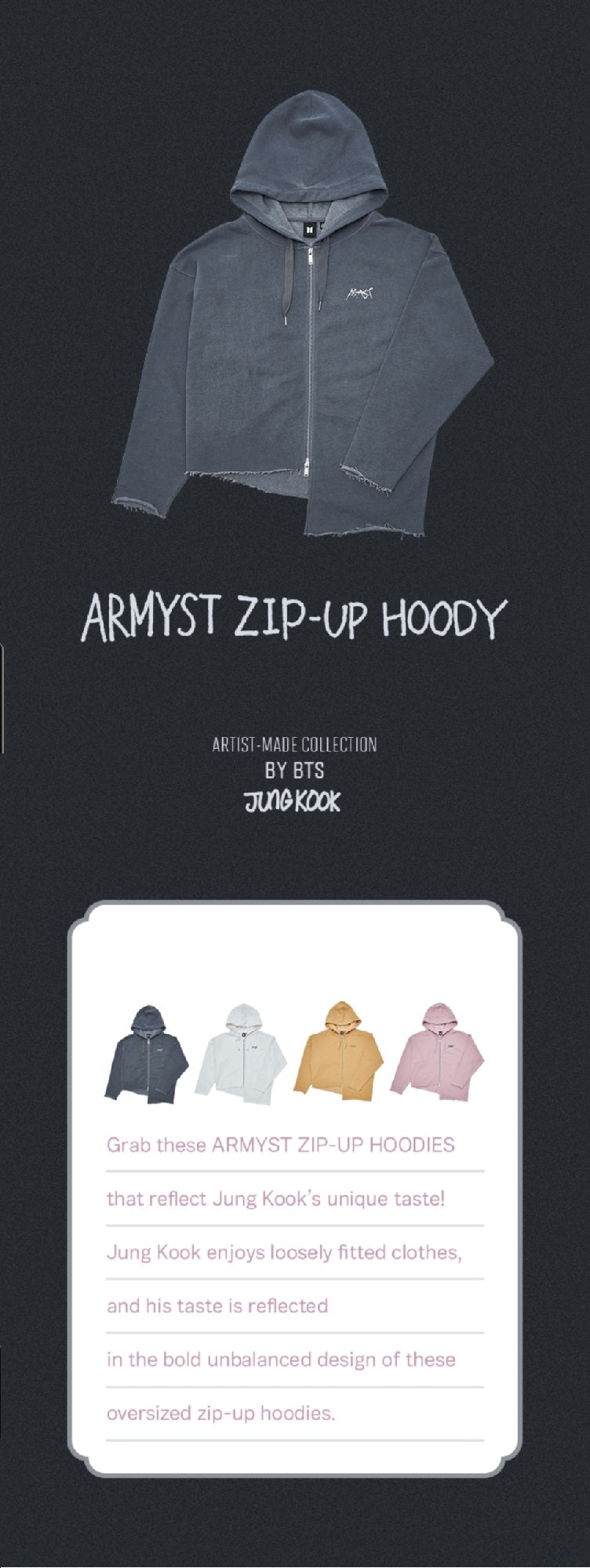 Jungkook ARMYST Zip-up Hoodie