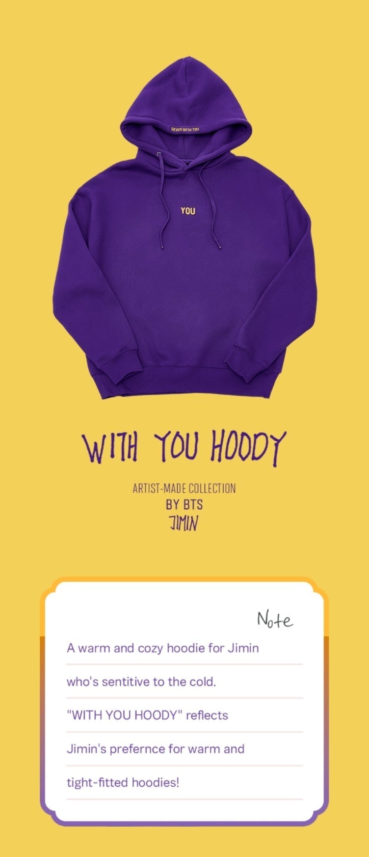 [JIMIN] WITH YOU HOODY XLメンズ