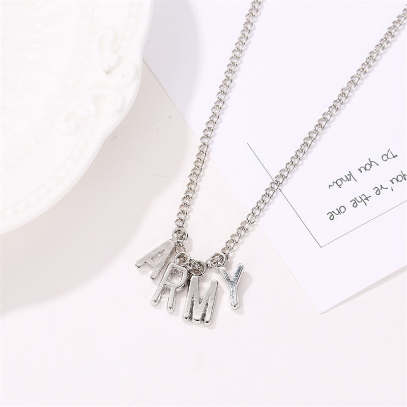 Bts Silver Necklace Bts Jewelry Kpop Jewelry K-pop Merchandise Bts