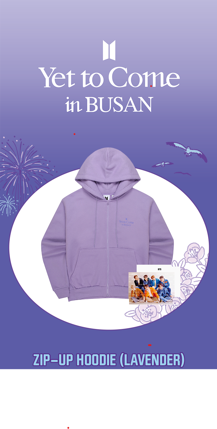 BTS Yet to Come THE CITY in BUSAN Zip-Up Hoodie (Lavender)